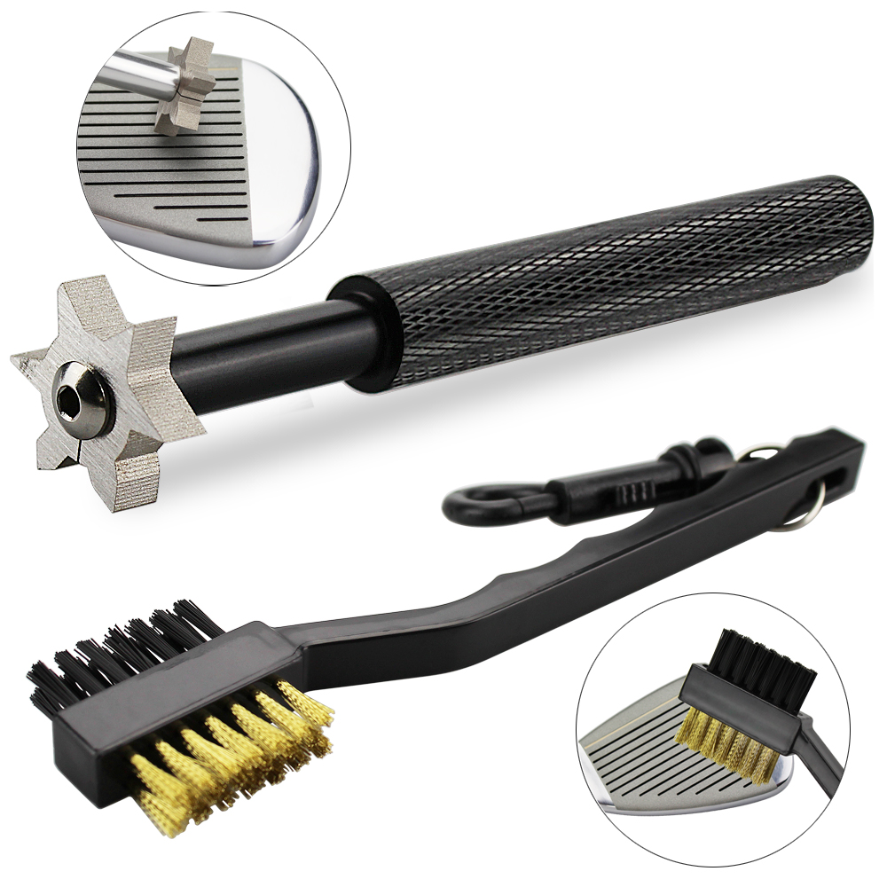 Golf Equipment For Sale - ชุดแปรงทำความสะอาดไม้กอล์ฟ 2 ชิ้น/ชุด พร้อมอุปกรณ์ลับคมและทำร่องไม้กอล์ฟ สำหรับไม้พัตเตอร์ ไม้เวดจ์